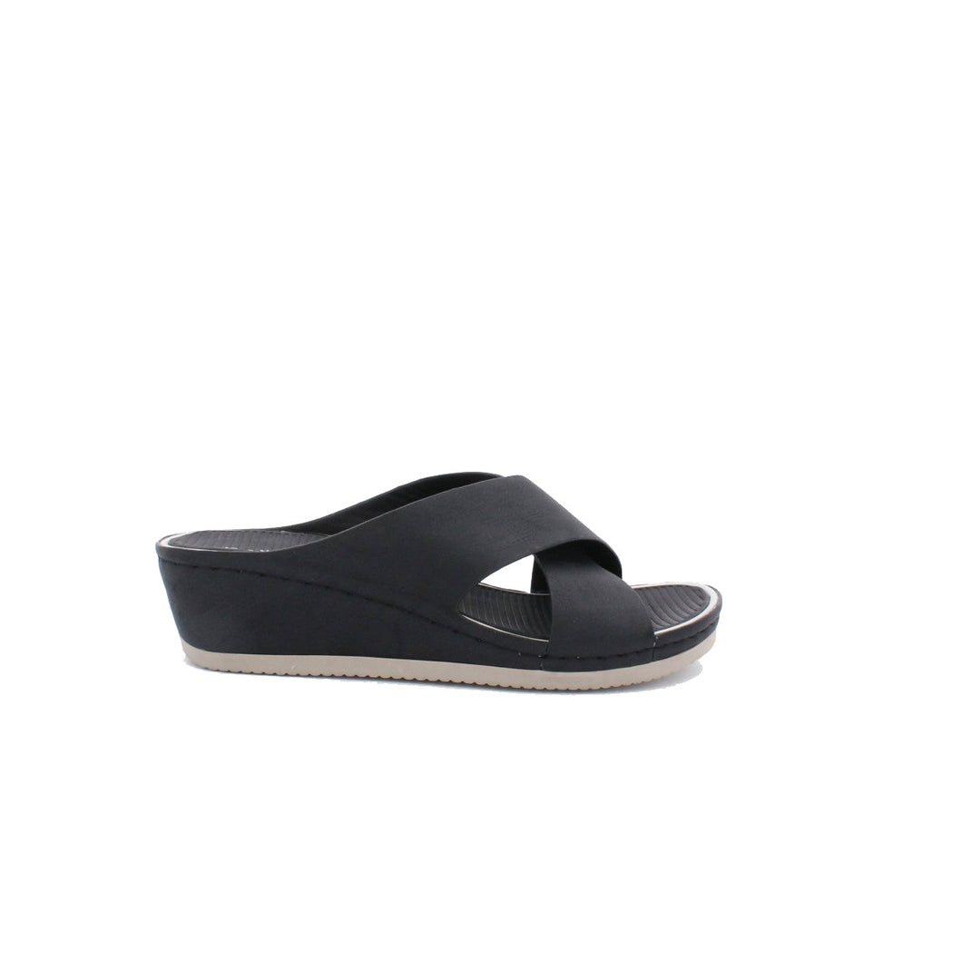 VELA SLIDE SANDALS - BLACK
