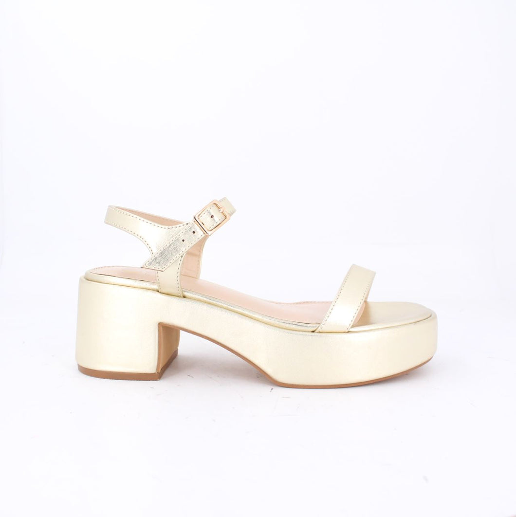 SHENA CHUNKY PLATFORM-HEELS-ANKLE STRAP-GOLD