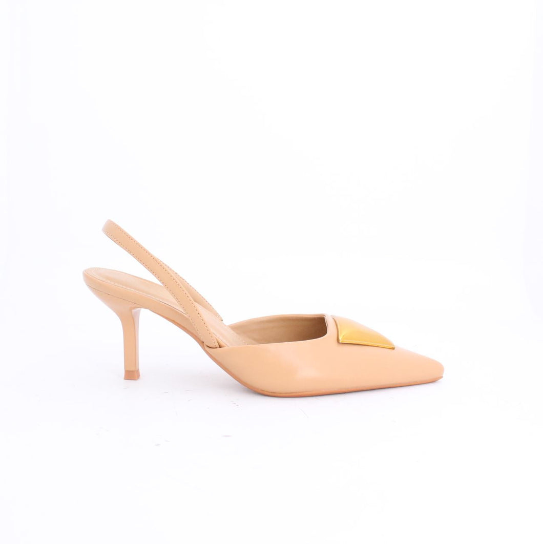 MIYA SLINGBACK STILETTO PUMP - BEIGE